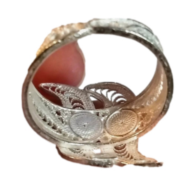 925 Sterling Silver Fancy Ring Sz 8 - Picture 3 of 5